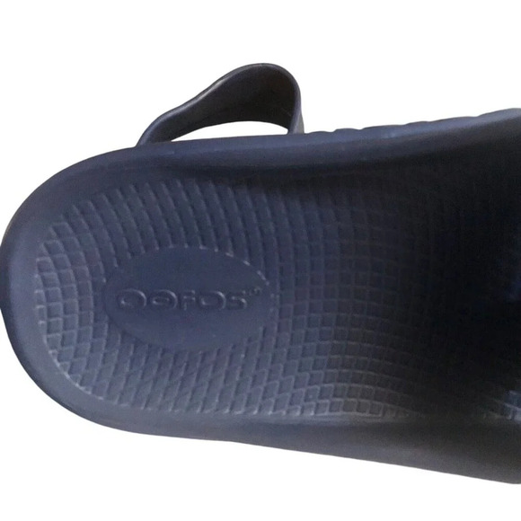 OOFOS OOAH "Luxe" Unisex Sz M9/W11 Navy Comfort Slip On Recovery Slides Sandals - Picture 5 of 8